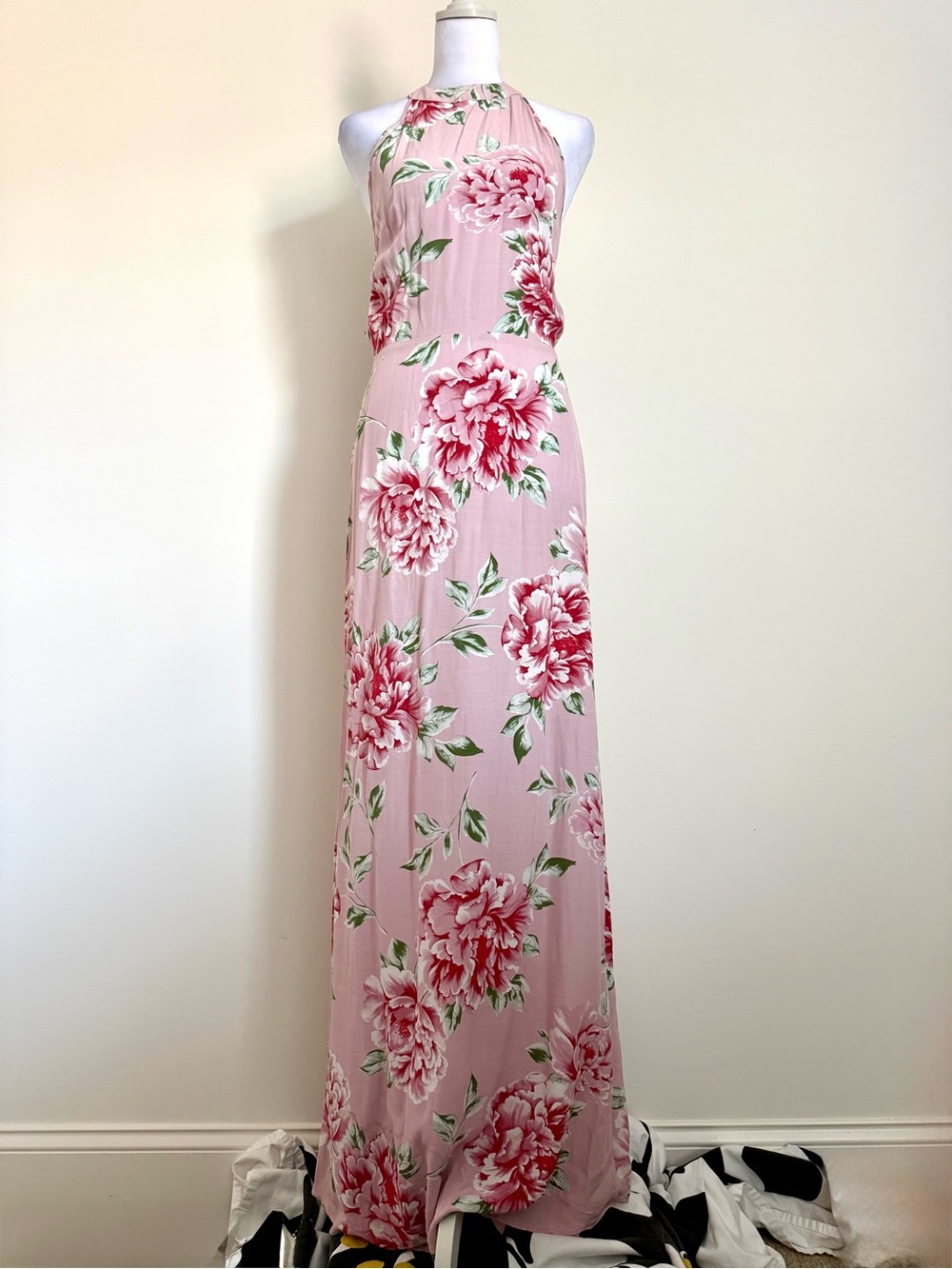 ASOS Pink Floral Halter-Neck Maxi Dress size 2 US